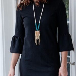 Black Mini/Midi Bell Sleeve Dress